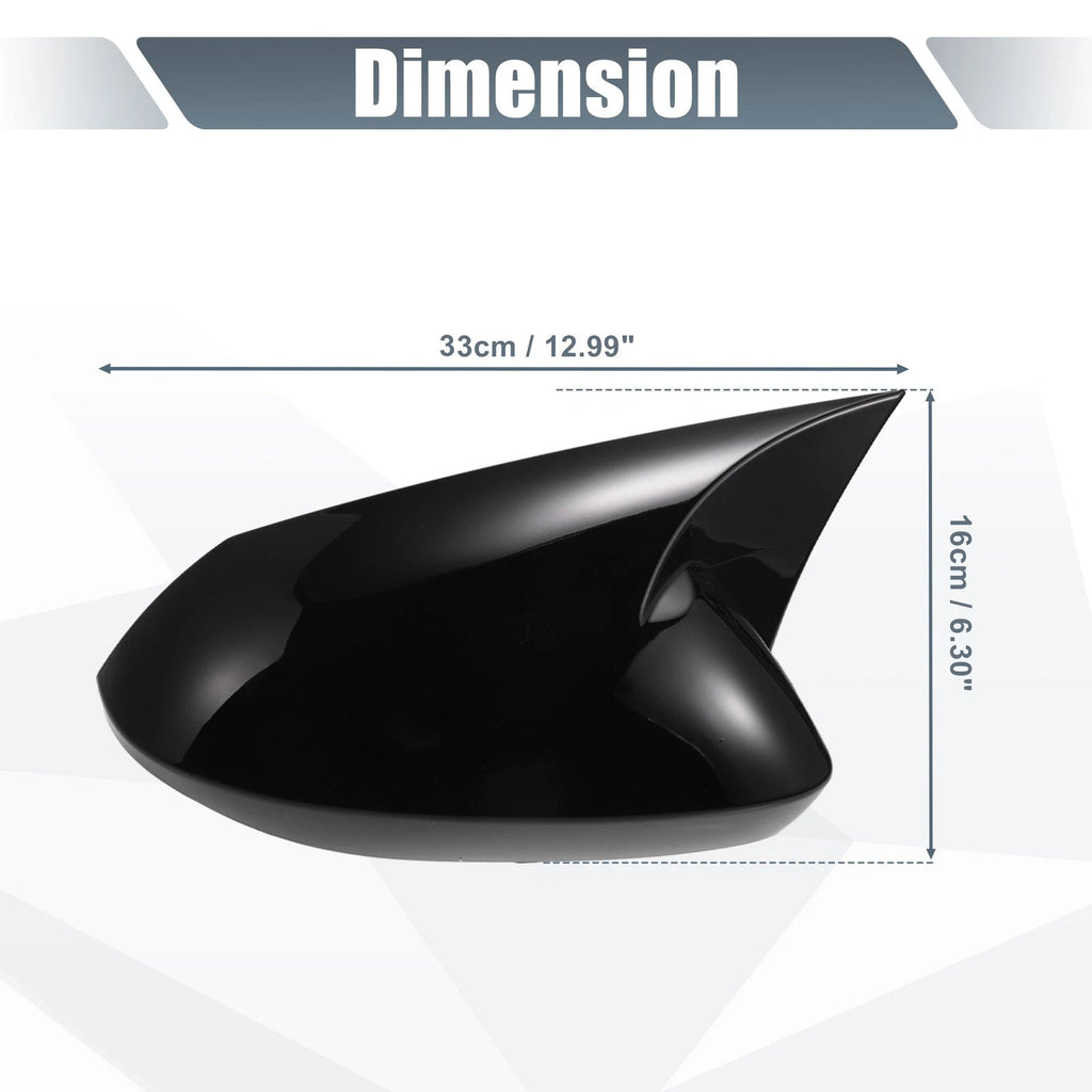 1 Pair Rearview Mirror Cover Overlay Gloss Black for Toyota Corolla (2020–2023)