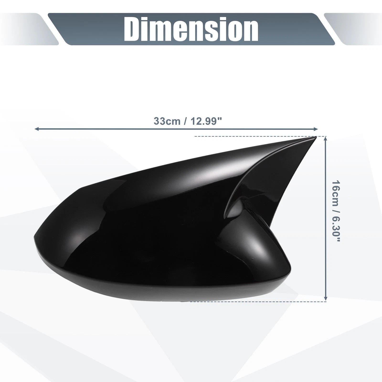 1 Pair Rearview Mirror Cover Overlay Gloss Black for Toyota Corolla (2020–2023)