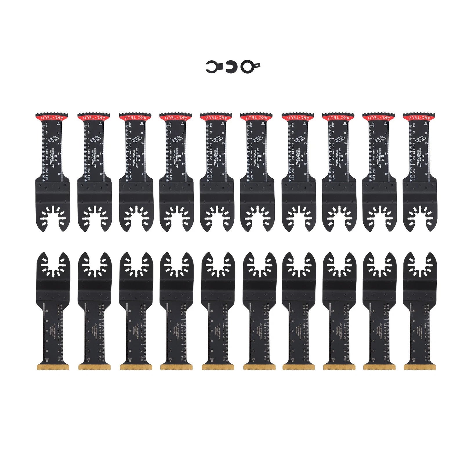 20 PCS Titanium Curved Oscillating Saw Blades for Multitools