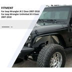 Solid Front Inner Fender Liners for Jeep Wrangler Unlimited JK (2007-2018)
