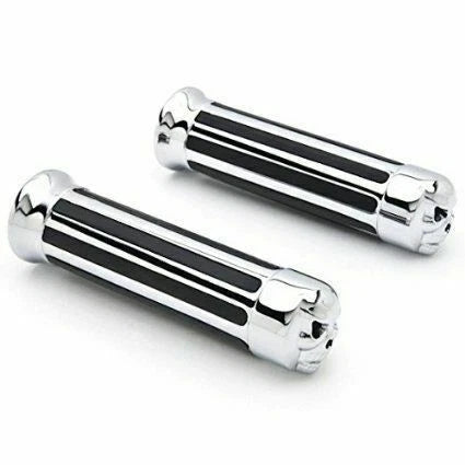 Chrome Skull Hand Grip 1" 25mm for Honda Yamaha Suzuki Kawasaki Harley