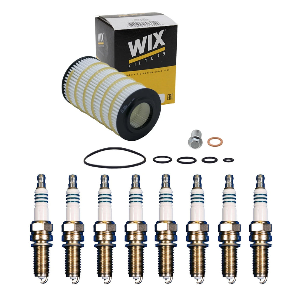 Wix Engine Oil Filter & Denso 8 Iridium Spark Plugs for W211 E550 (2003–2009)
