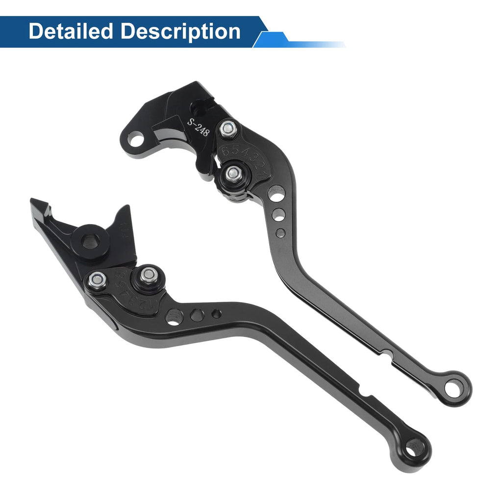 Short Brake Clutch Levers for Suzuki GSXR600 (1997–2003) Black 1 Pair