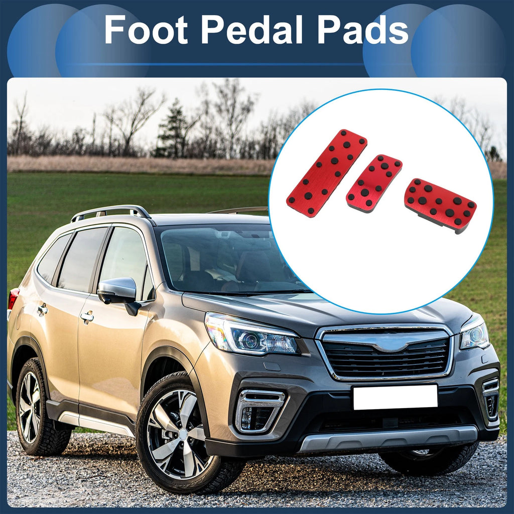 3 Pcs Automatic Foot Accelerator Pedal Covers for Subaru Forester (2003–2005) Red