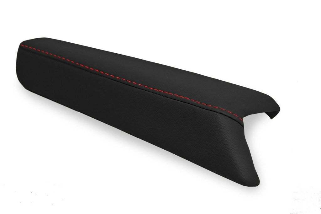 2PC Leather Armrest Door Panel Cover for Nissan 350Z Coupe (2006–2008) Red Stitch