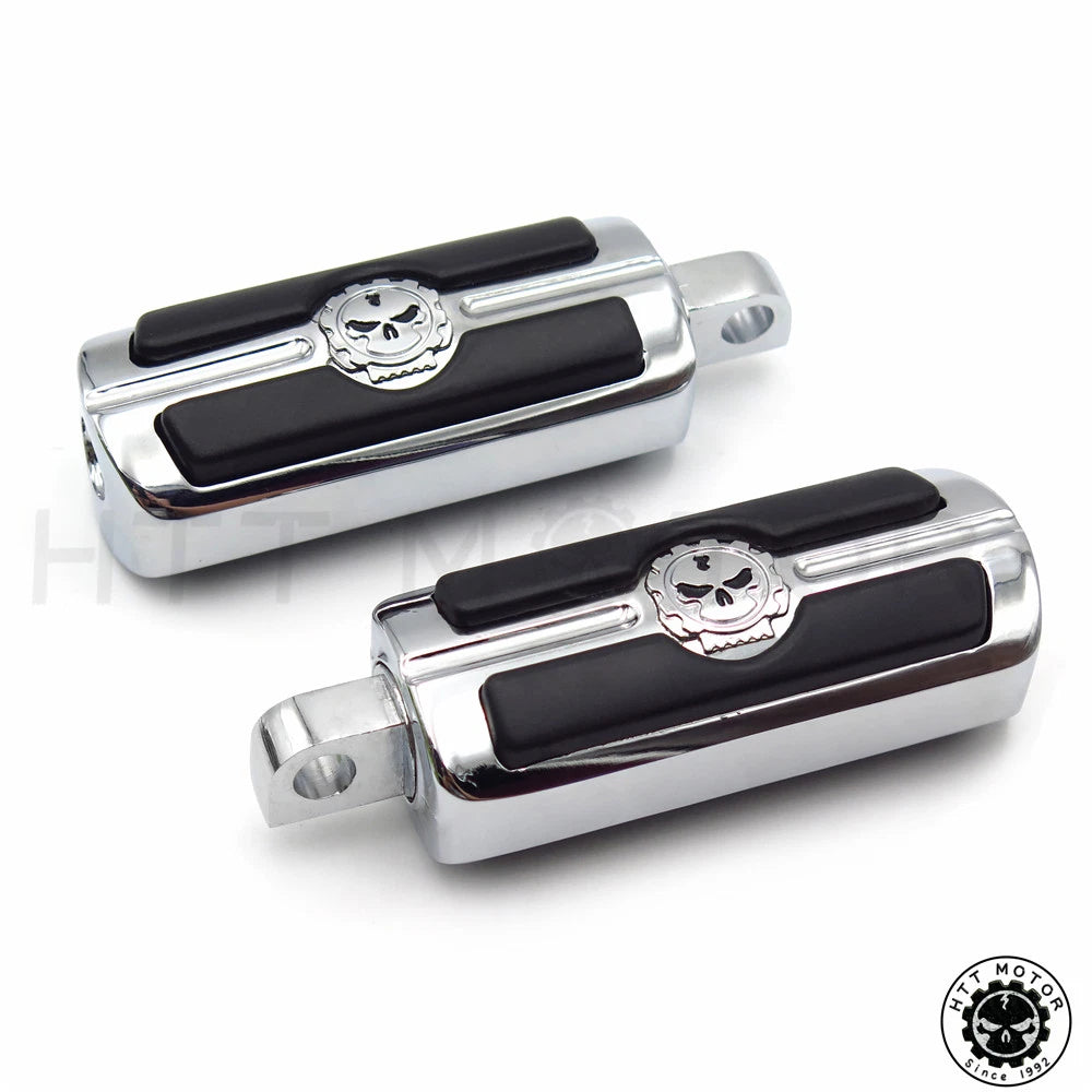 Chrome Skull Foot Pegs for Harley Davidson Softail Dyna Glide Sportster