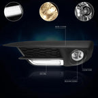 LED Fog Lights for Honda Civic FC/FK (2016–2017) - Clear Lens, Wiring, Switch