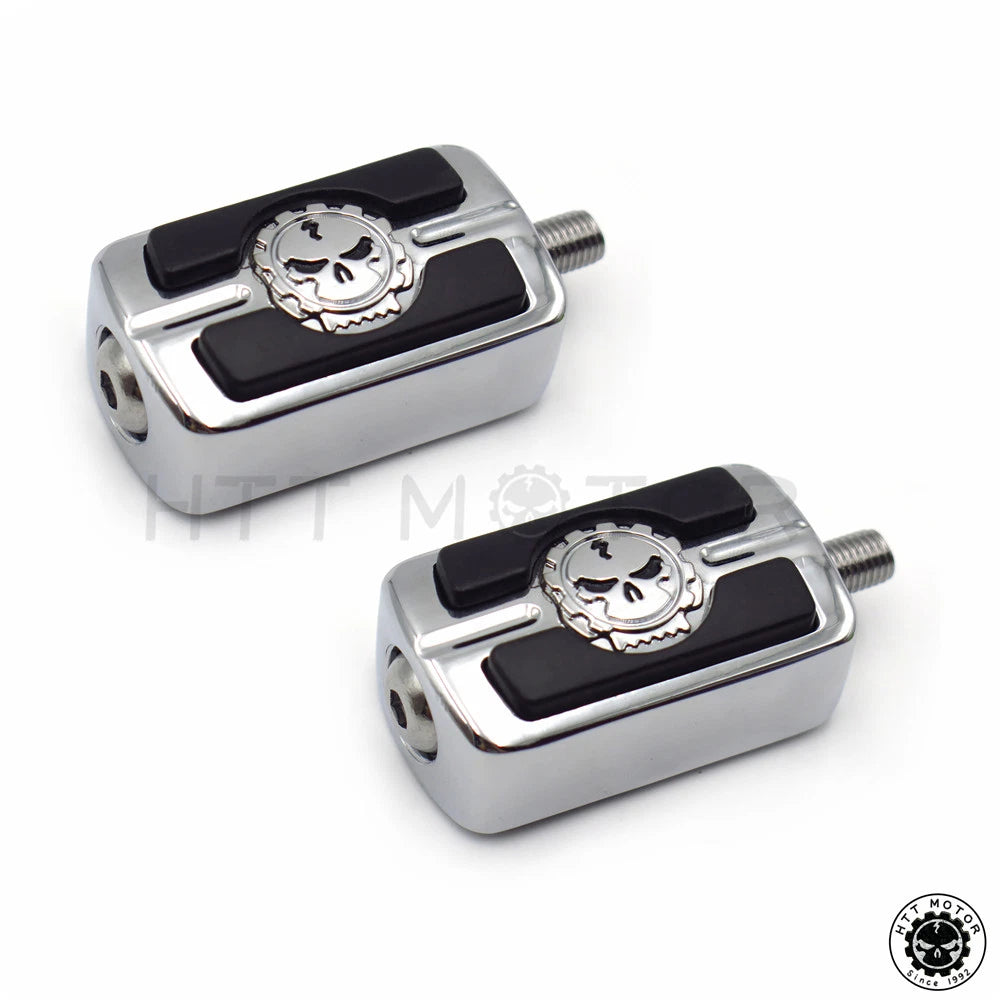 2X Chrome Skull Shift Peg for Harley Davidson Low Rider/Bad Boy (1987–2017)