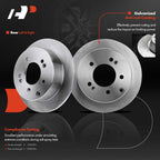 Rear Disc Brake Rotors & Pads + Caliper for Kia Soul (2010–2022)