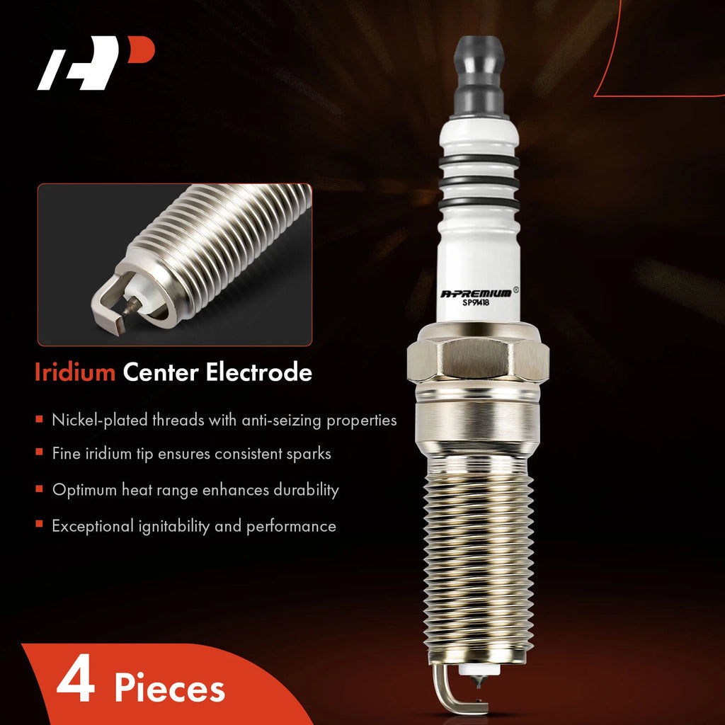 Set of 4 Iridium Platinum Spark Plugs for Chevrolet Malibu (2007–2012)