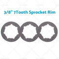 3PCS 3/8" 7T Sprocket Rim for STIHL 044 046 066 MS440 MS441 MS460 MS660