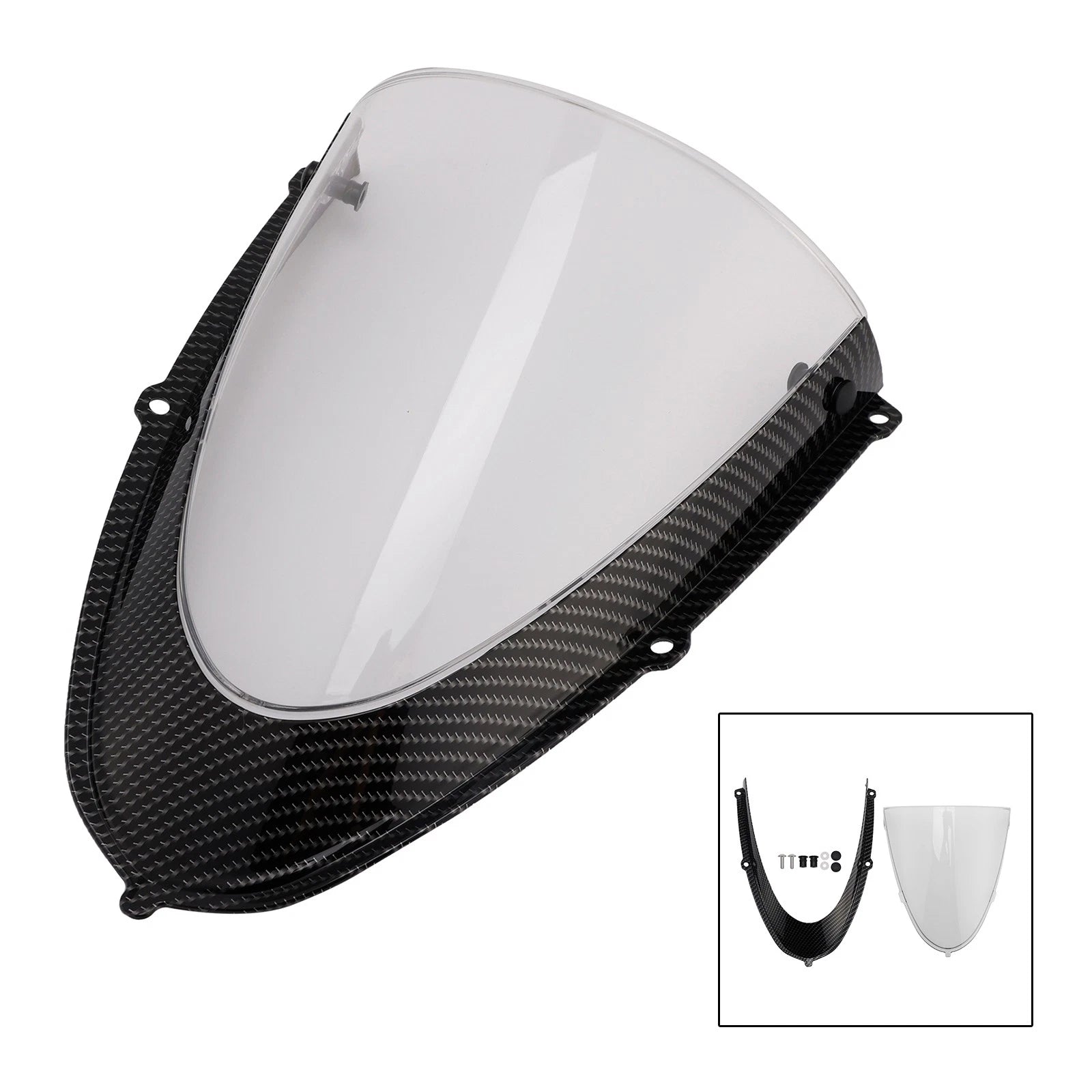 Headlight Fairing Windshield for Aprilia RS 660 (2020–2024) Simulated Carbon Clear