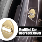 Set of 4 Door Lock Latch Striker Covers for Toyota (Adhesive, Gold Tone)