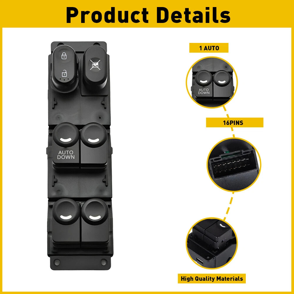 Set of 2 Driver Door Master Power Window Switch for Hyundai Accent (2011â2017)
