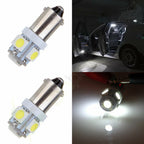 2Pcs BA9S White 5-5050-SMD LED Bulbs for Audi (Fits T4W H6W 1895 3886X)