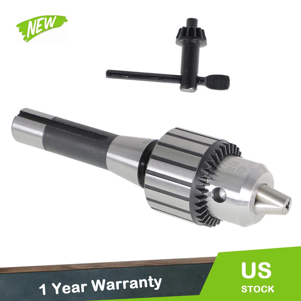 R8 Shank & Key for Keyed Drill Chuck (1/8"-5/8")