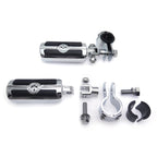 Footpeg Skull Foot Pegs 1 1/4" 1" 25mm 32mm Mount Clamps for Harley Street Glide