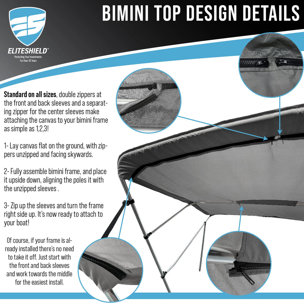Bimini Top Zipper Replacement Canvas Cover for Boat (600D)