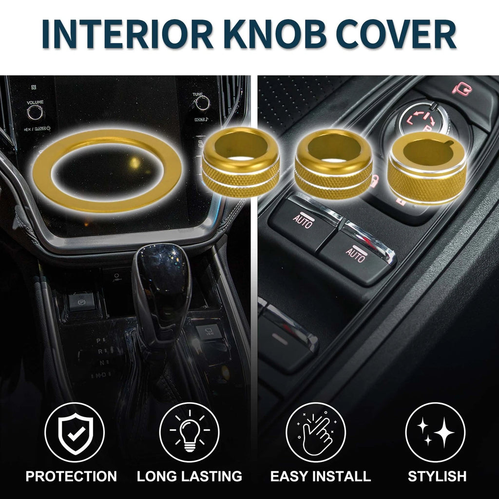 Set of 4 Media Tune Engine Start Mirror Knob Covers for Subaru WRX (2022–2023) Gold Tone