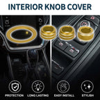 Set of 4 Media Tune Engine Start Mirror Knob Covers for Subaru WRX (2022–2023) Gold Tone