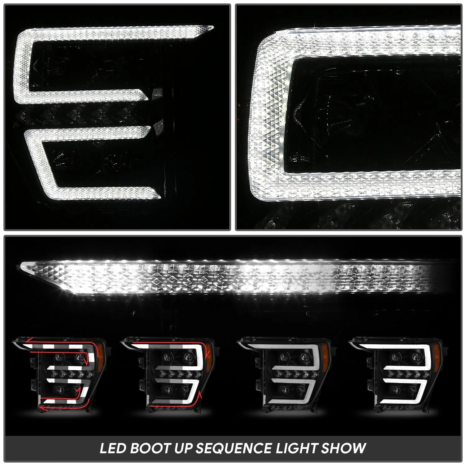 LED Sequential Chasing Projector Headlights for Ford F-150 (2021–2023)