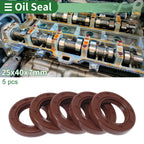 Set of 5 Oil Seal Rotary Shaft Seal FKM Rubber 25x40x7mm