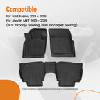 All Weather Floor Mat for Ford Fusion Lincoln MKZ (2013–2016) TPE Anti-Slip