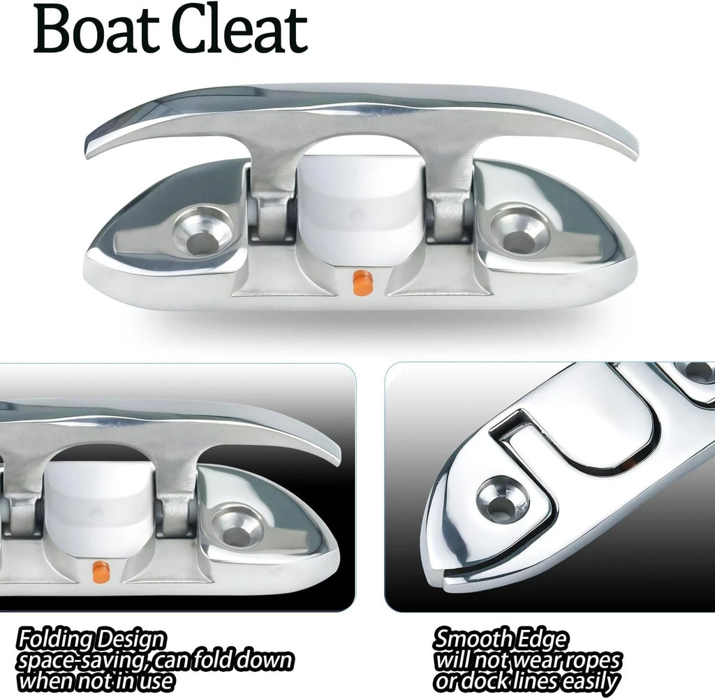 Set of 4 Folding Boat Cleats for (316 Stainless Steel)
