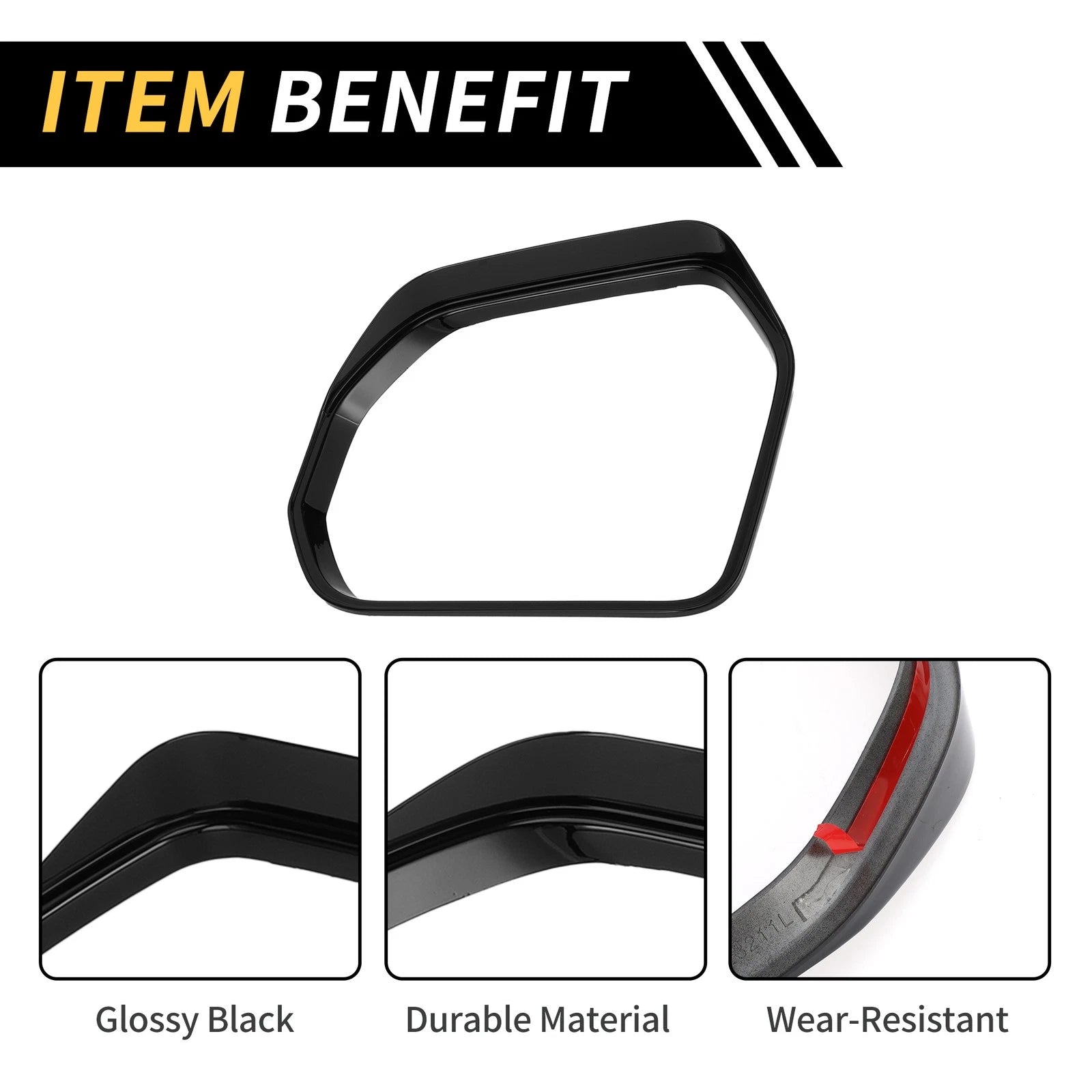 Pair Rearview Mirror Rain Eyebrow Trim for Toyota Tundra (2022–2024)