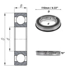 Deep Groove Ball Bearing 70x110x20mm for Scooter Skateboard (6014NR2RS)