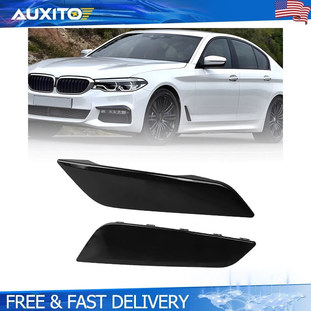 Pair Gloss Black Fender Air Vent Trims for BMW G30 530e 530i 540d 540i (2017–2023)