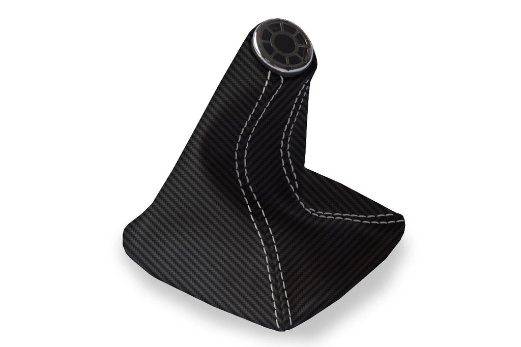 Manual Shift Boot Cover for Toyota Celica (2000–2005) Carbon Fiber White Stitch