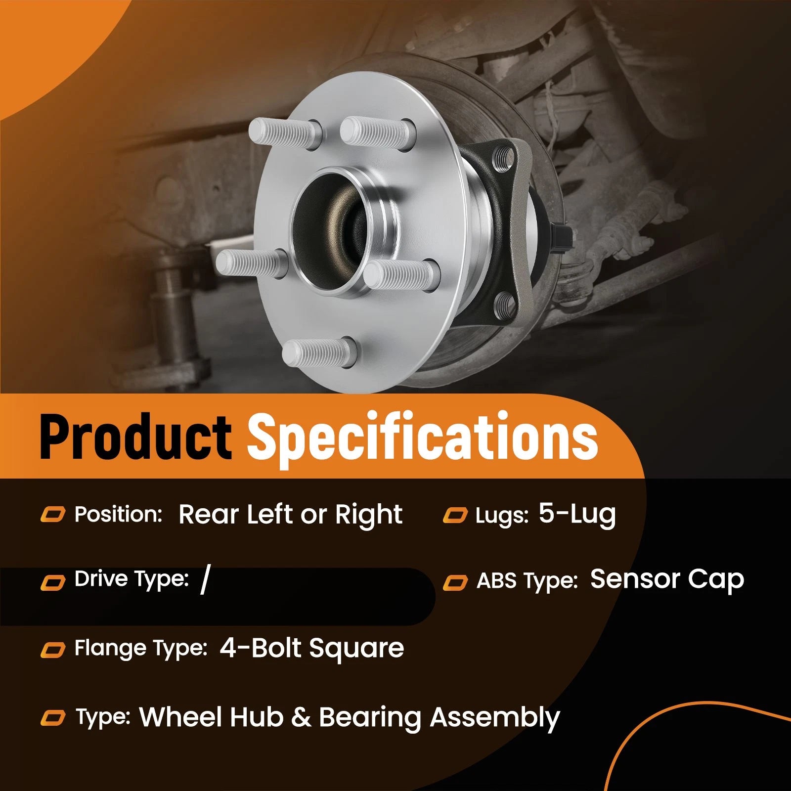 1pc Rear Wheel Hub & Bearing for Toyota Matrix (2009–2014) 512403 WA512403