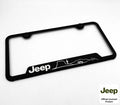 License Plate Frame Rugged Black Stainless with Jeep Script for Jeep Wrangler (2018–2024)