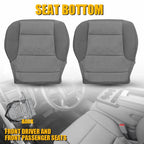 2X Driver Bottom Seat Cover for Chevy Tahoe Silverado (2015–2019) Light Gray Cloth
