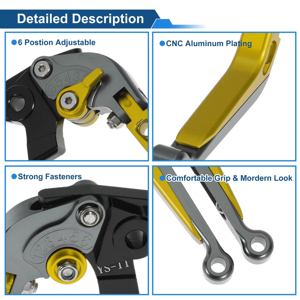 Adjustable Brake Clutch Levers for Honda X11 (1999–2002) Titanium Gold Tone