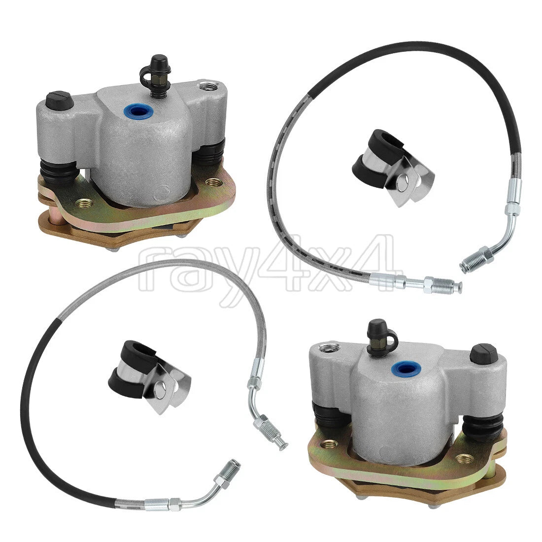 Front Brake Calipers & Hose Lines for Polaris Big Boss 250 4x6 (1989–1991)