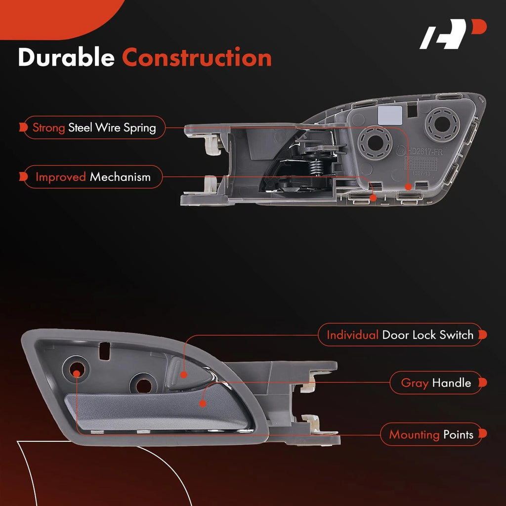 2X Front Plastic Interior Door Handle for Honda Odyssey (2011-2017)