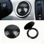 Carbon Fiber Cover Sticker for Car Engine Start Stop Button Dashboard