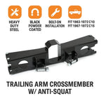 Trailing Arm Crossmember with Anti Squat for Chevrolet GMC C10 (1963–1972)
