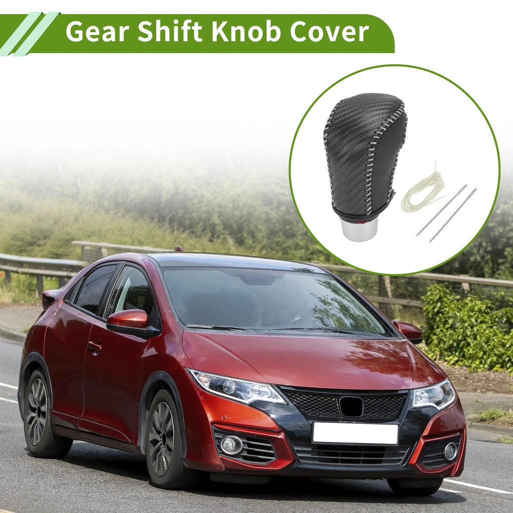 Car Gear Shift Knob Cover for Honda Civic (2016–2021) Black Carbon Fiber