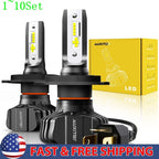 2X 9003 LED H4 Hi-Lo Beam Headlight Bulbs for