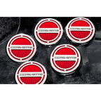 Chrome Corvette Cap Covers Replacement with White CF Inlay for 2014-2019 Z06
