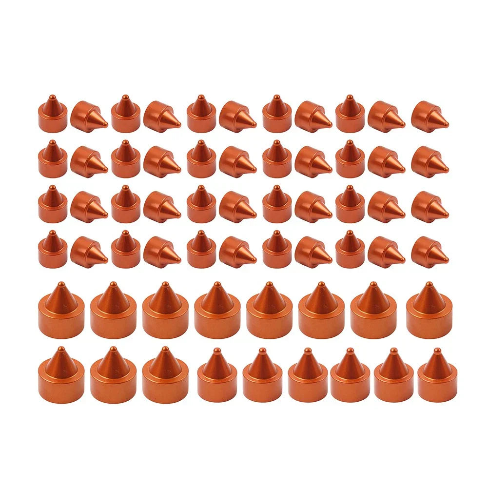 61X Engine Topper Bolt Caps Cover Orange for Harley Twin Cam FLH (1999-2006)
