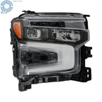 Headlight Set for Chevy Silverado 1500 (2022-2024) Black LED DRL Lens