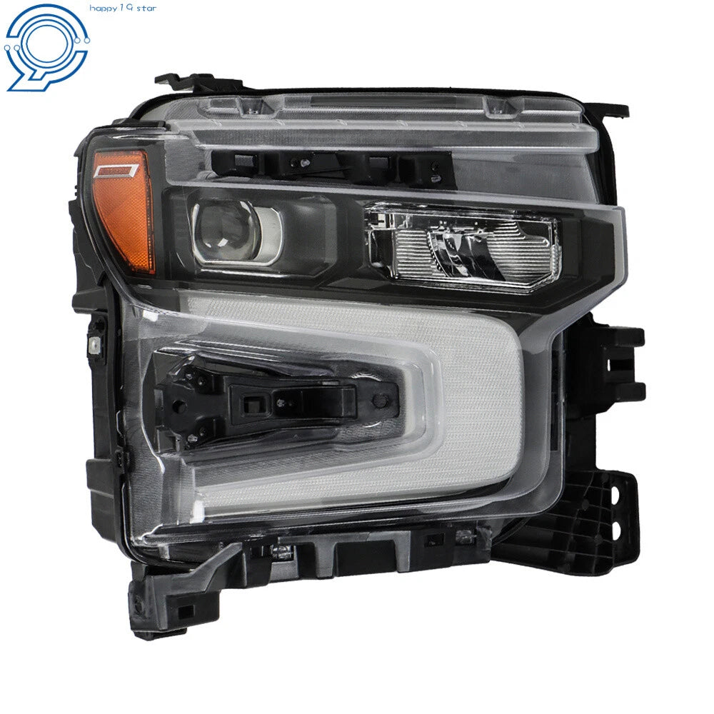 Headlight Set for Chevy Silverado 1500 (2022-2024) Black LED DRL Lens