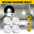 Set of 4 Round Navigation Boat Stern Lights White