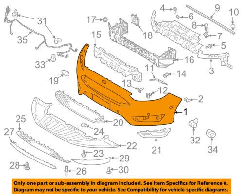 Primered Front Bumper Cover for Ford Focus (2015–2018)