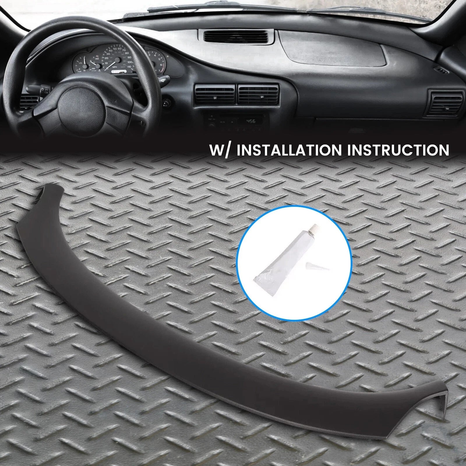 Dash Cap Cover for Chevy Cavalier (1995–2005) Black Molded