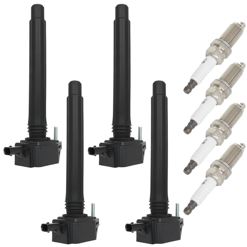 Set of 4 Ignition Coils & Spark Plugs for Jeep Compass, Fiat 500X